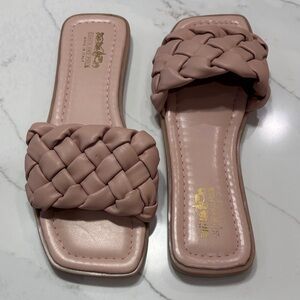 Coach and Four Dusty Blush Braided Slide Mules
